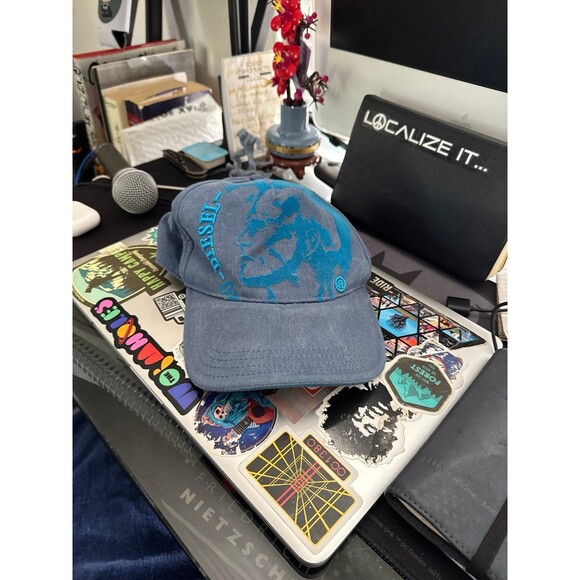Diesel Blue Velvet Mohawk Hat - Picture 1 of 2